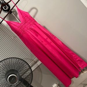 Zara Poplin Spaghetti Strap Barbie Pink Dress